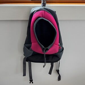 Small Dog Cat Backpack Carrier Breathable Pink Black Pet Travel Carrier Bag